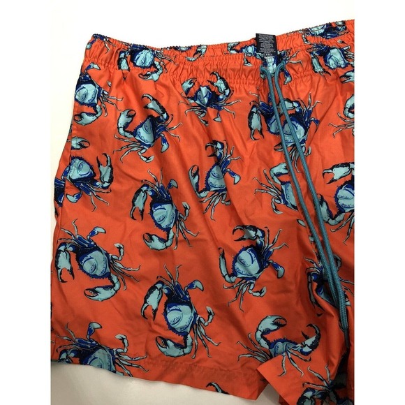 George Swim Trunks 3XL Orange Blue Crab Print Summer Fun NEW Mens Shorts - Picture 2 of 8